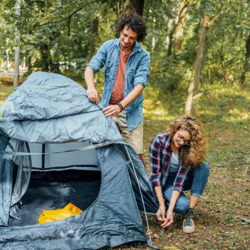 couple camping together